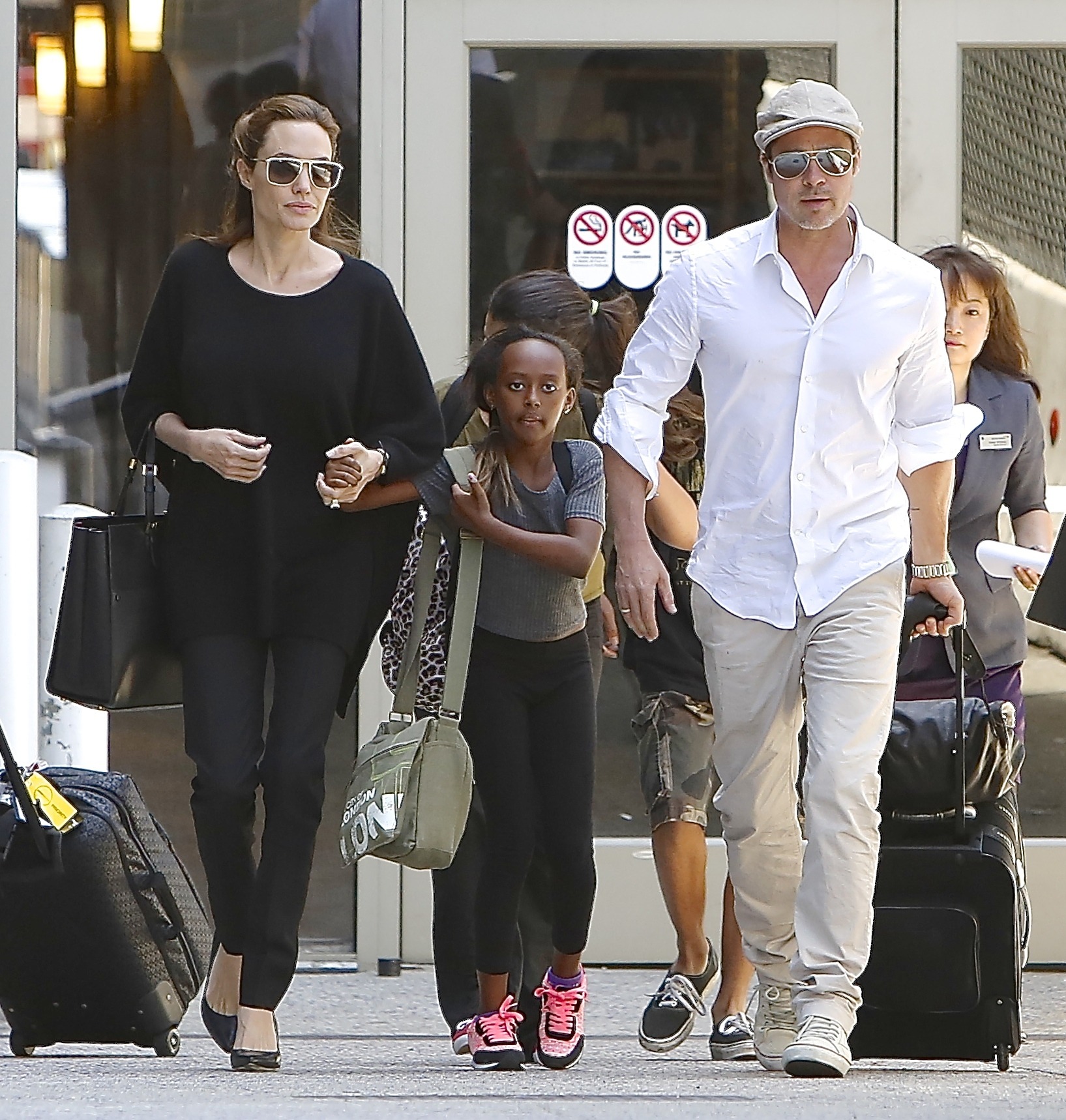 Brad Pitt and Angelina Jolie arrive at Los Angeles International (LAX)  airport