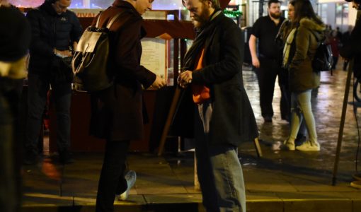 Brian Gleeson & Domhnall Gleeson Shoot Movie in Temple Bar