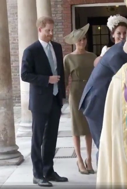 The Duchess of Sussex wore khaki green dress to Prince Louis' christening –  Meghan Markle in green Ralph Lauren dress