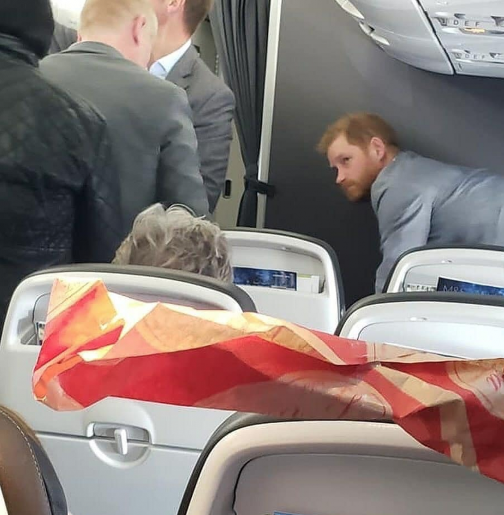 PICS: Prince Harry spotted flying coach on commercial flight to London |  